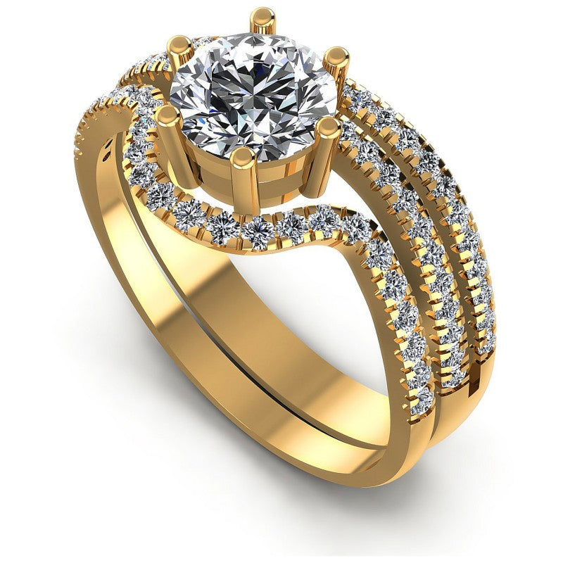 Round Diamonds 0.95CT Bridal Set in 14KT White Gold