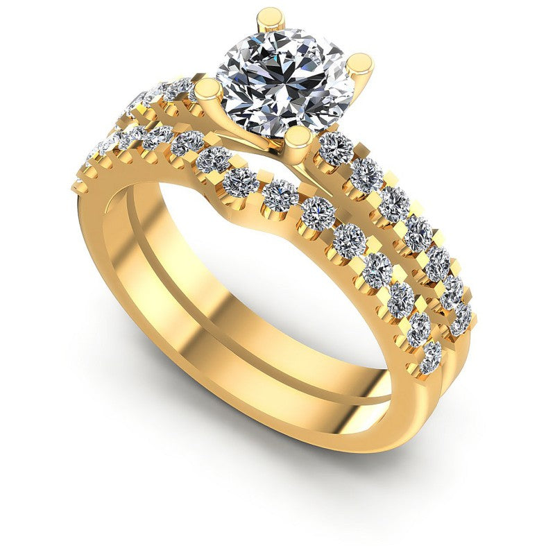 Round Diamonds 0.95CT Bridal Set in 14KT White Gold