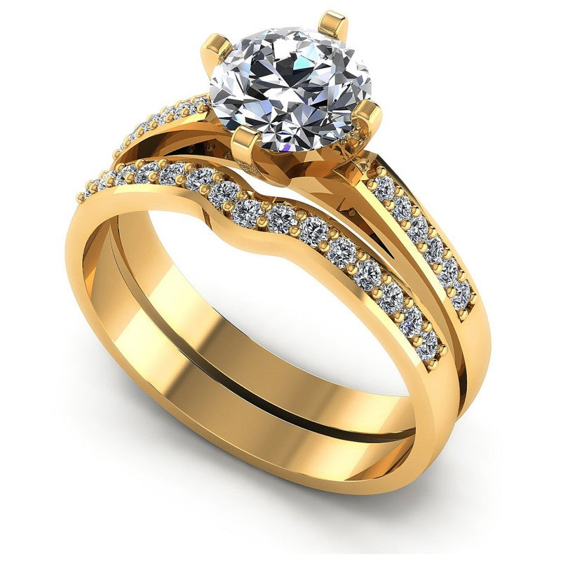 Round Diamonds 0.65CT Bridal Set in 14KT White Gold