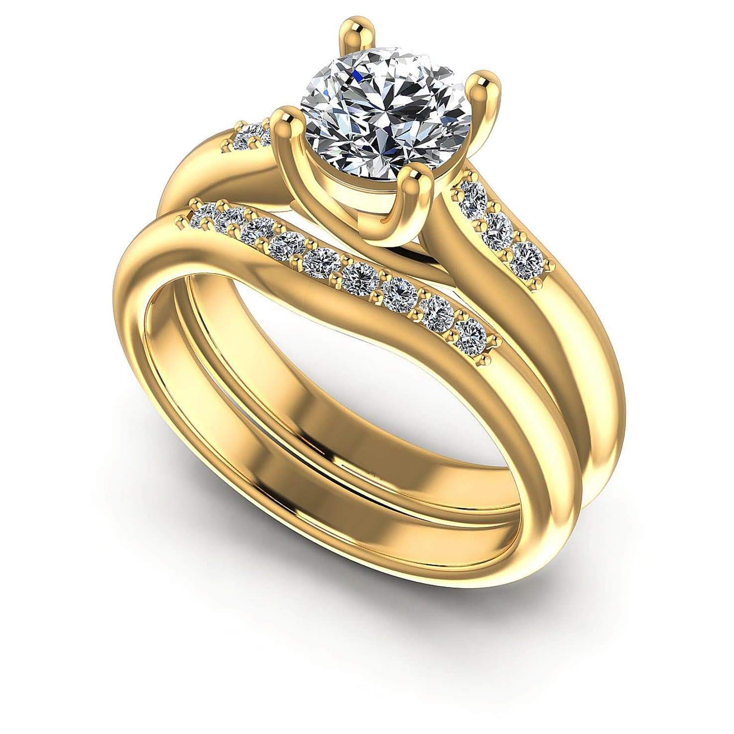 Bridal Sets 0.60-1.75CT Round Cut Diamonds