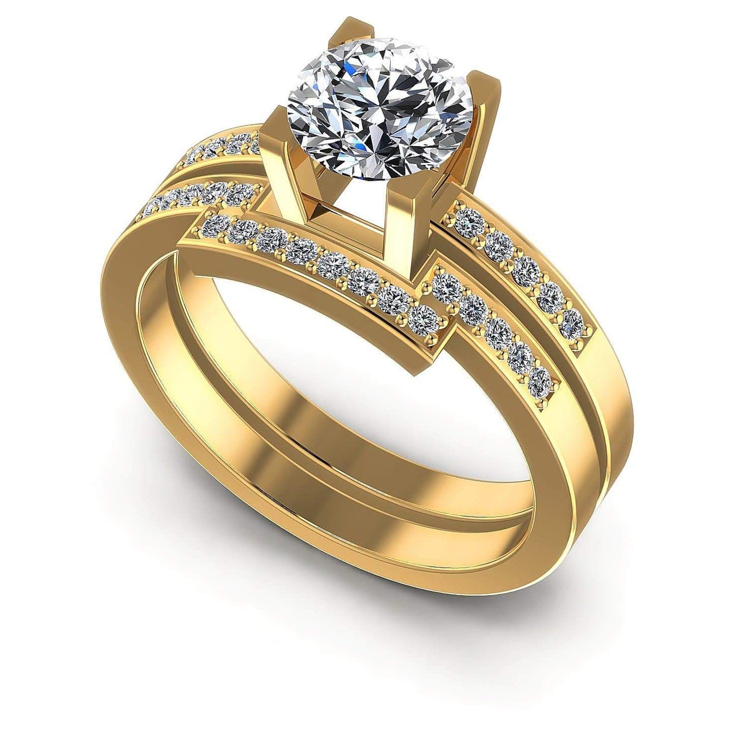 Bridal Sets 0.60-1.75CT Round Cut Diamonds