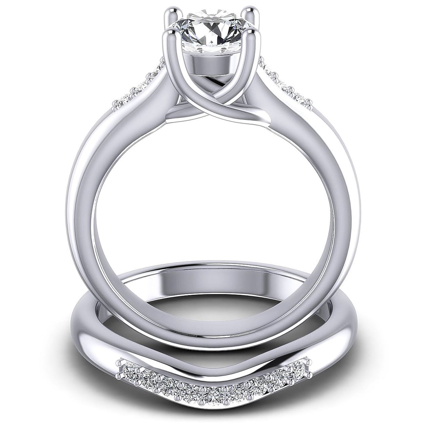 Bridal Sets 0.60-1.75CT Round Cut Diamonds