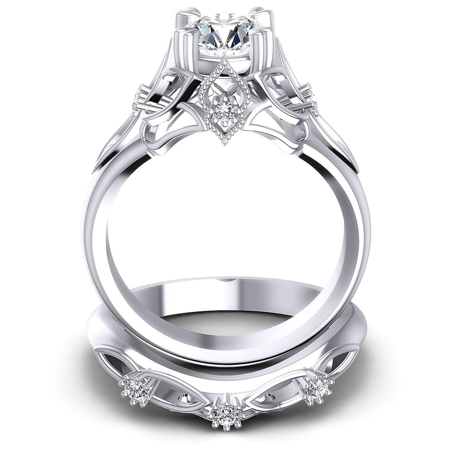 Bridal Sets 0.55-1.70CT Round Cut Diamonds