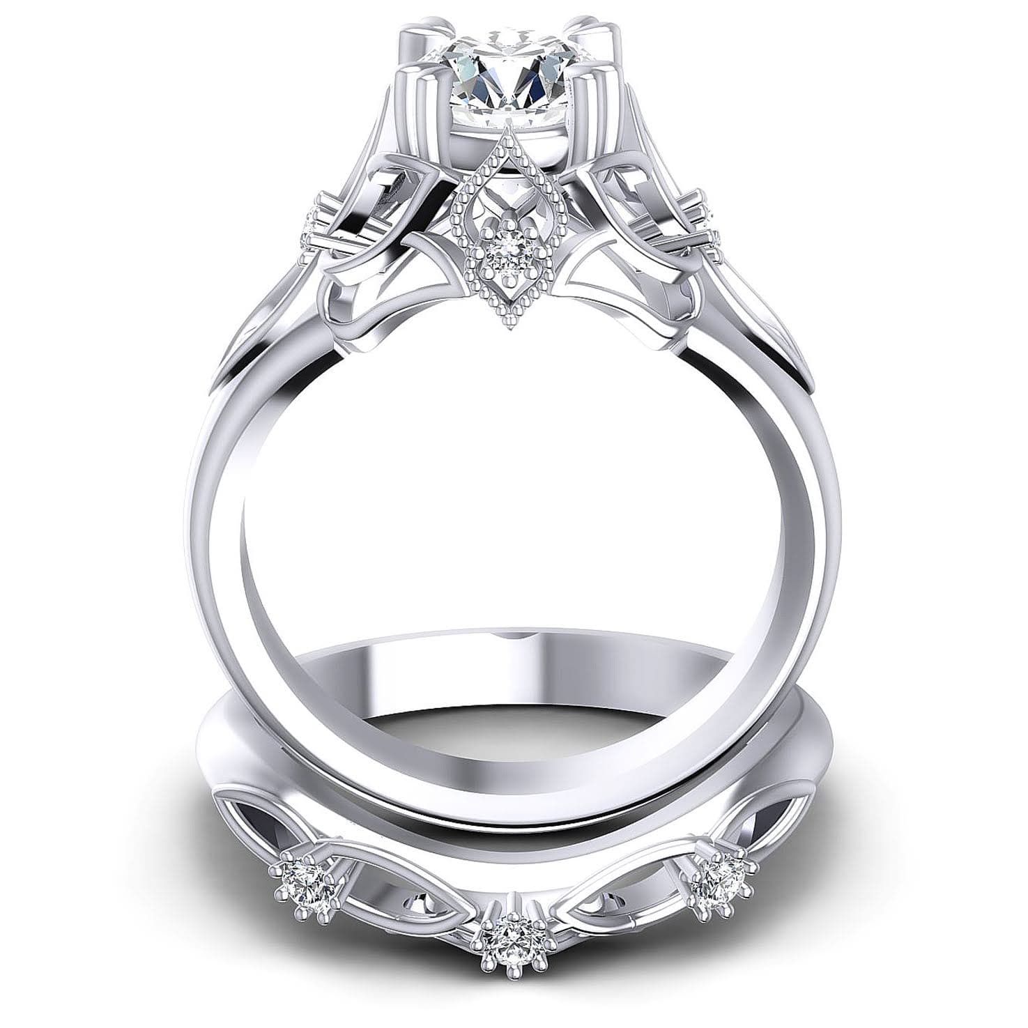 Bridal Sets 0.55-1.70CT Round Cut Diamonds
