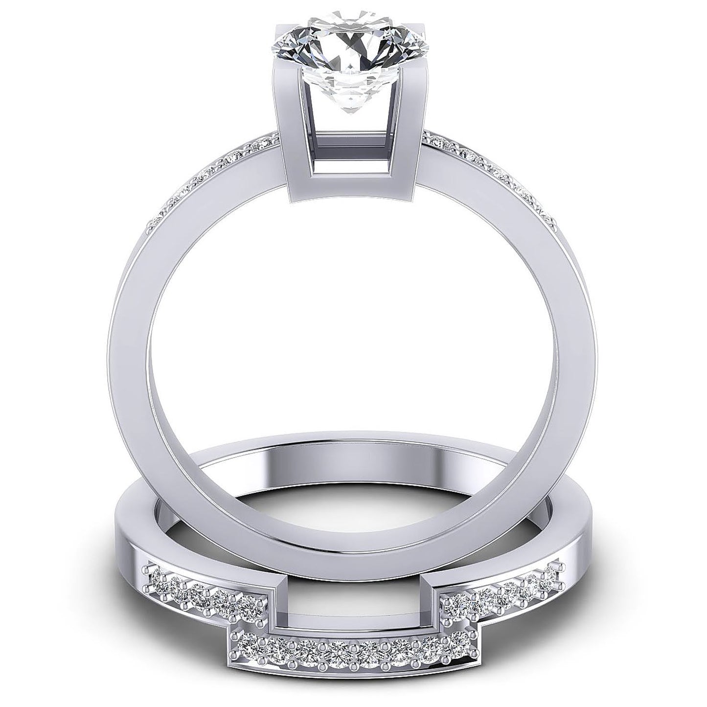 Bridal Sets 0.60-1.75CT Round Cut Diamonds