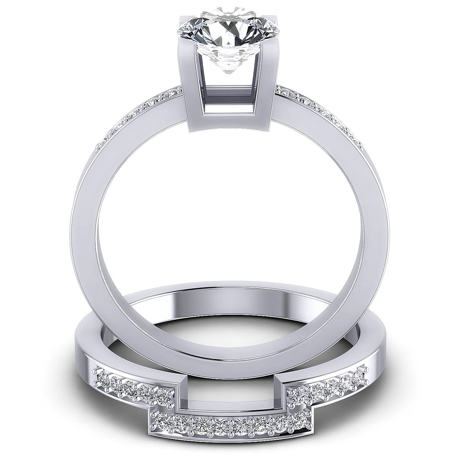 Bridal Sets 0.60-1.75CT Round Cut Diamonds