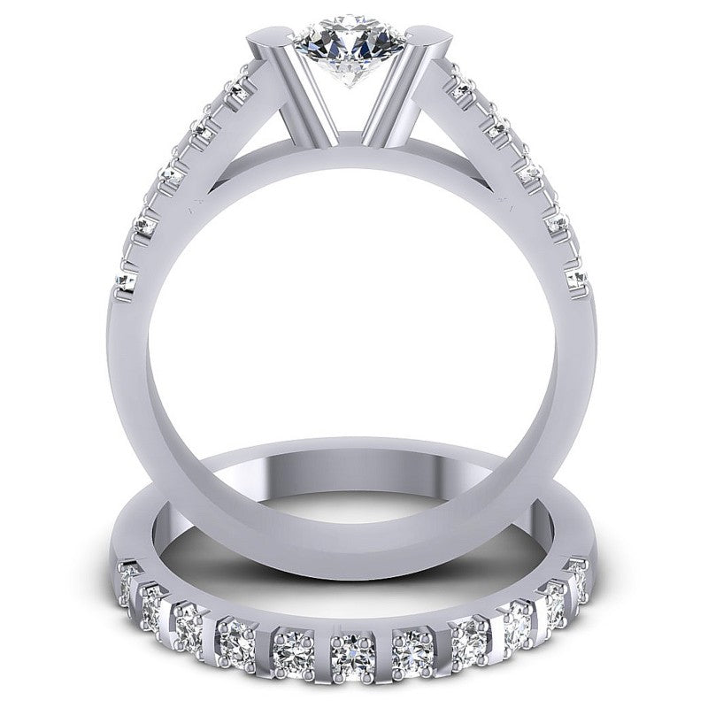 Round Diamonds 1.00CT Bridal Set in 14KT Yellow Gold