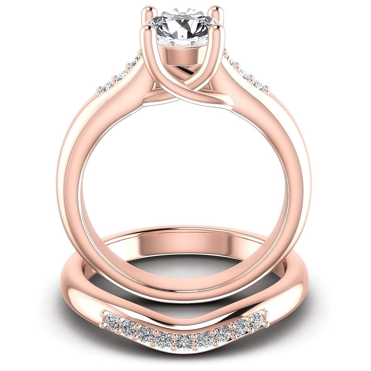 Bridal Sets 0.60-1.75CT Round Cut Diamonds