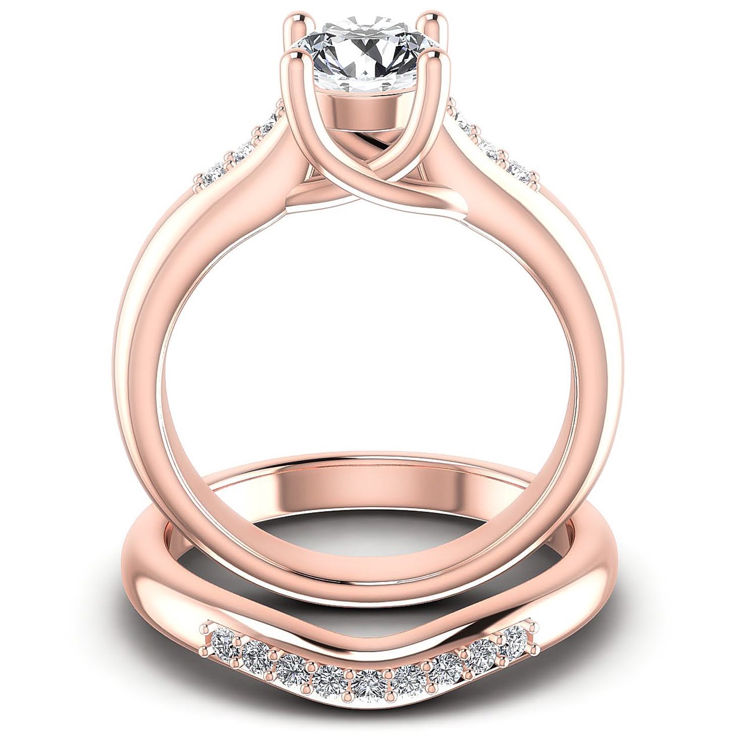 Bridal Sets 0.60-1.75CT Round Cut Diamonds