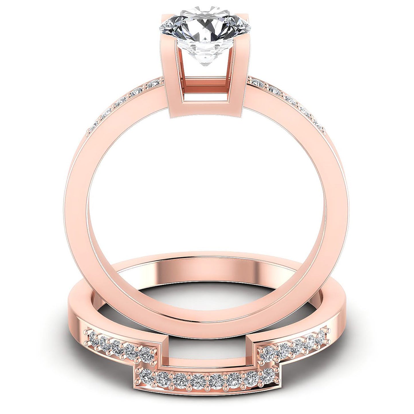 Bridal Sets 0.60-1.75CT Round Cut Diamonds
