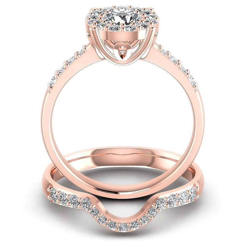Round Diamonds 1.00CT Bridal Set in 18KT Yellow Gold