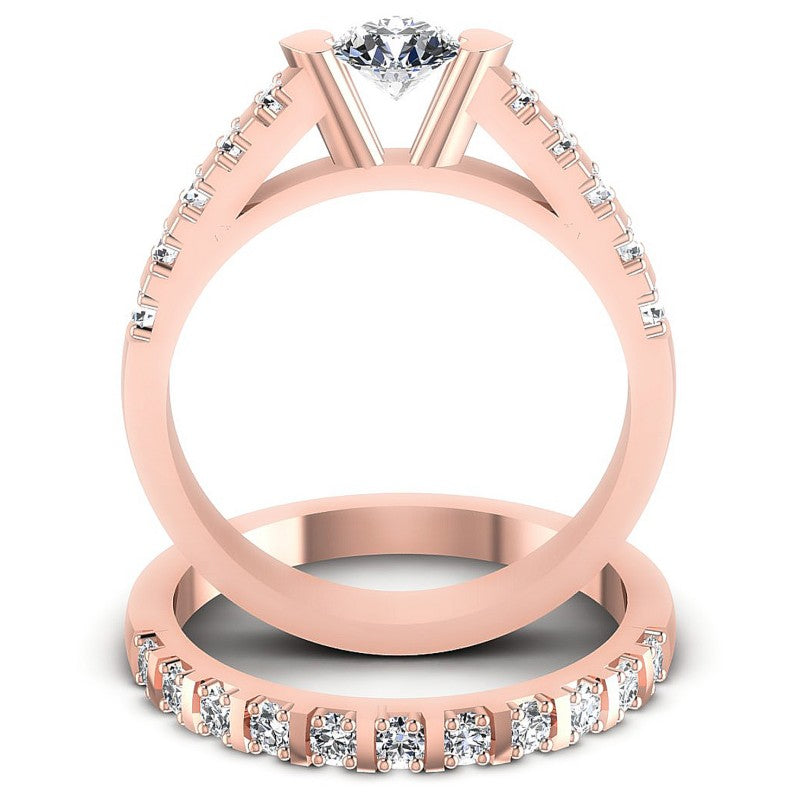 Round Diamonds 1.00CT Bridal Set in 18KT Yellow Gold