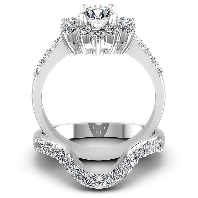 Round Diamonds 1.35CT Bridal Set in 14KT Yellow Gold