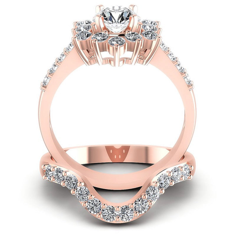Round Diamonds 1.35CT Bridal Set in 18KT Yellow Gold