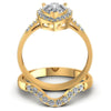 Round and Pear Diamonds 1.00CT Bridal Set in 14KT Yellow Gold