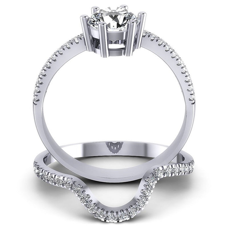 Round Diamonds 0.95CT Bridal Set in 14KT Yellow Gold