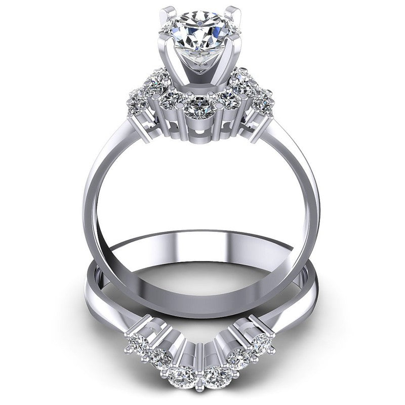 Round Diamonds 1.25CT Bridal Set in 14KT Yellow Gold
