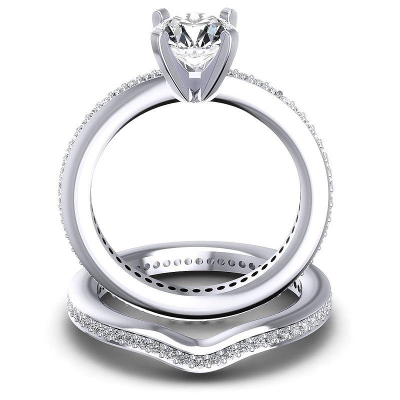 Round Diamonds 1.15CT Bridal Set in 14KT Yellow Gold