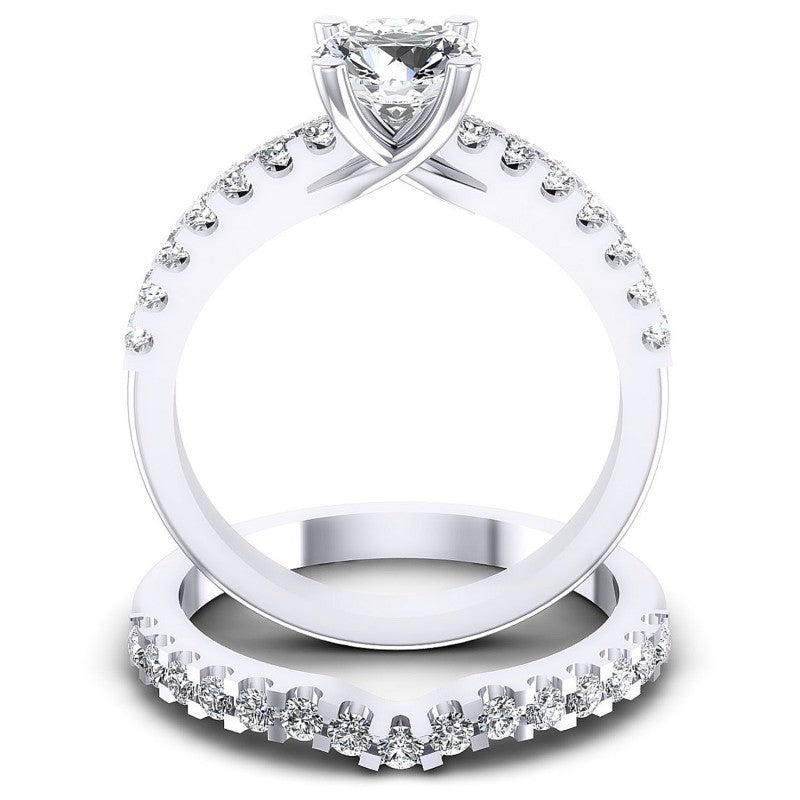Round Diamonds 0.95CT Bridal Set in 14KT Yellow Gold