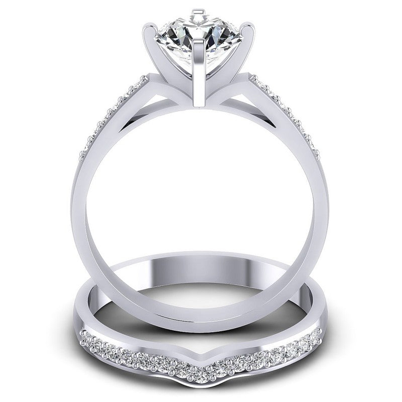 Round Diamonds 0.65CT Bridal Set in 14KT Yellow Gold