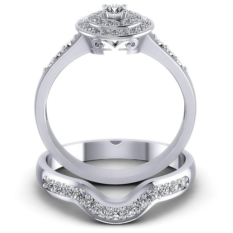 Round Diamonds 0.75CT Bridal Set in 14KT Yellow Gold