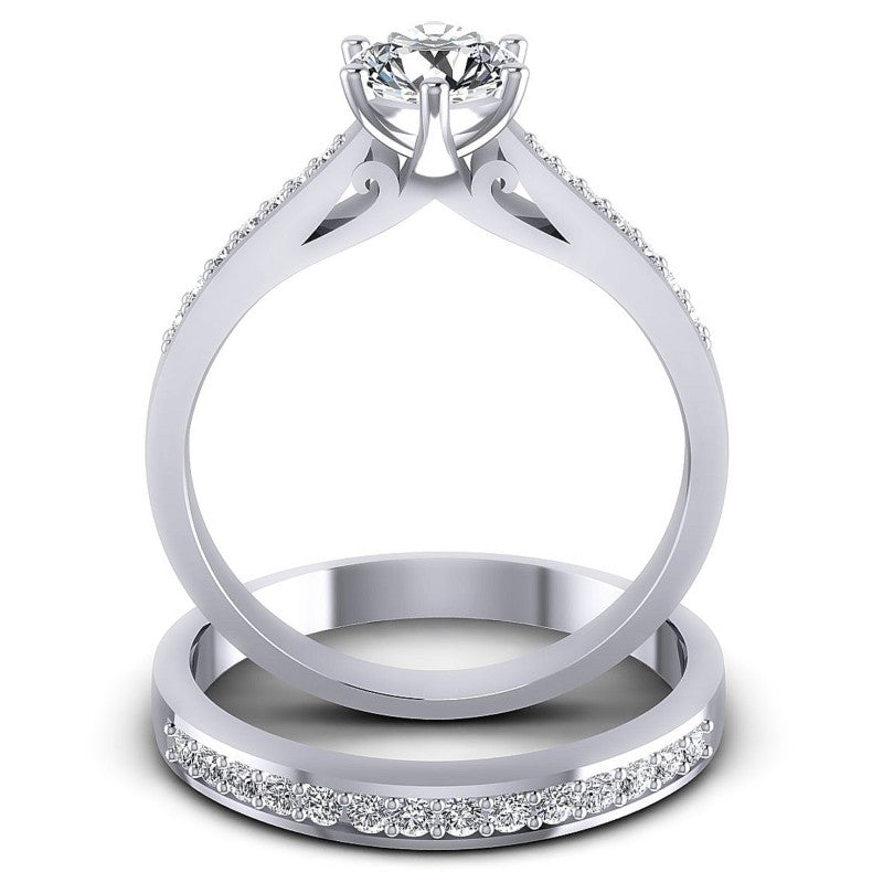 Round Diamonds 0.70CT Bridal Set in 14KT Yellow Gold