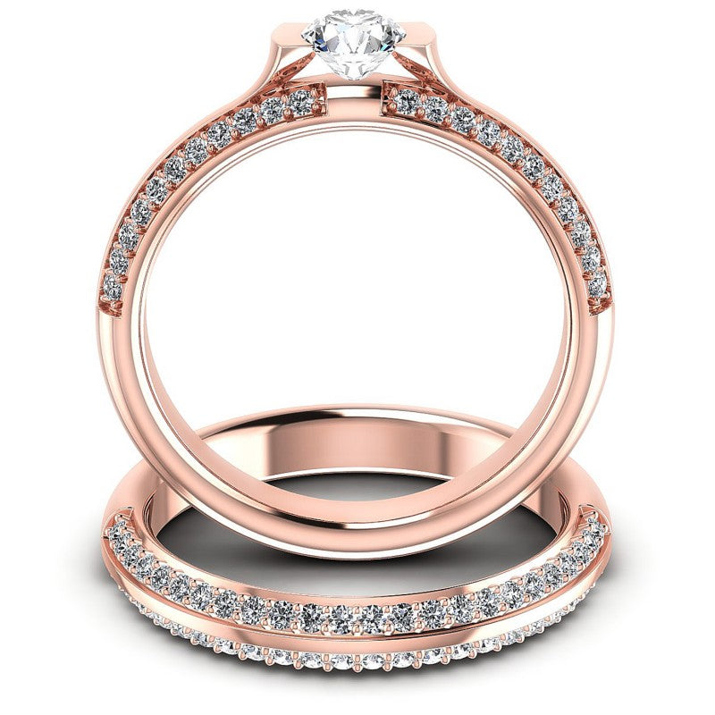 Round Diamonds 1.15CT Bridal Set in 18KT Yellow Gold