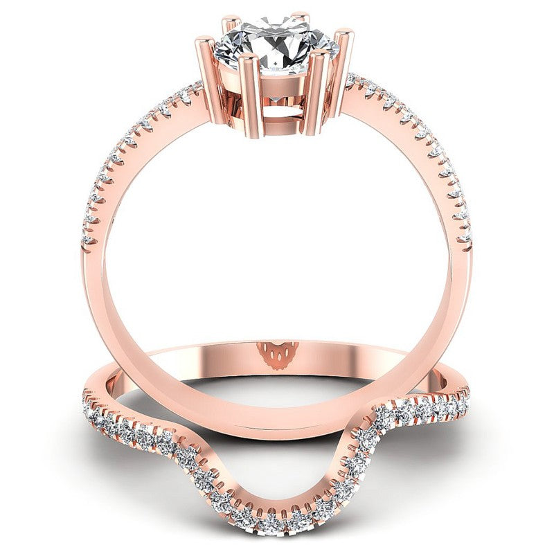 Round Diamonds 0.95CT Bridal Set in 18KT Yellow Gold