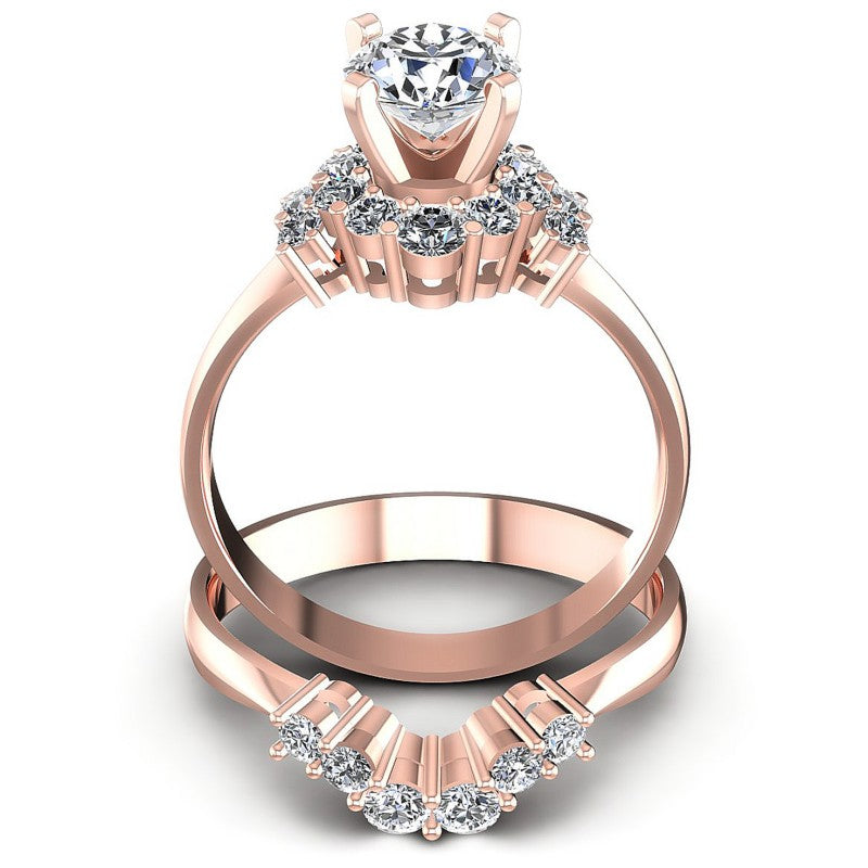Round Diamonds 1.25CT Bridal Set in 18KT Yellow Gold