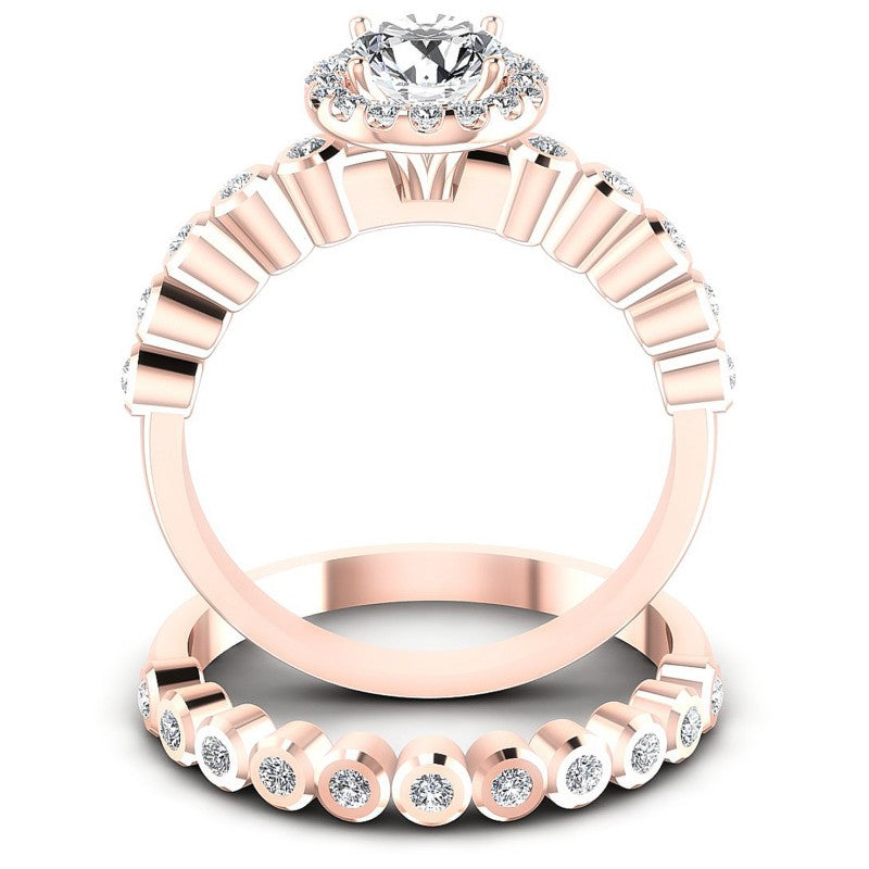 Round Diamonds 0.80CT Bridal Set in 18KT Yellow Gold