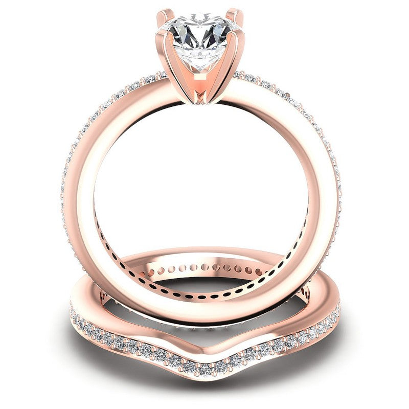 Round Diamonds 1.15CT Bridal Set in 18KT Yellow Gold