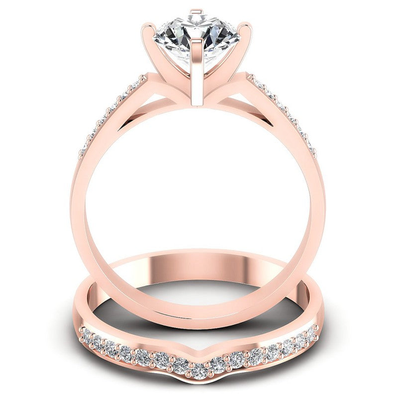 Round Diamonds 0.65CT Bridal Set in 18KT Yellow Gold
