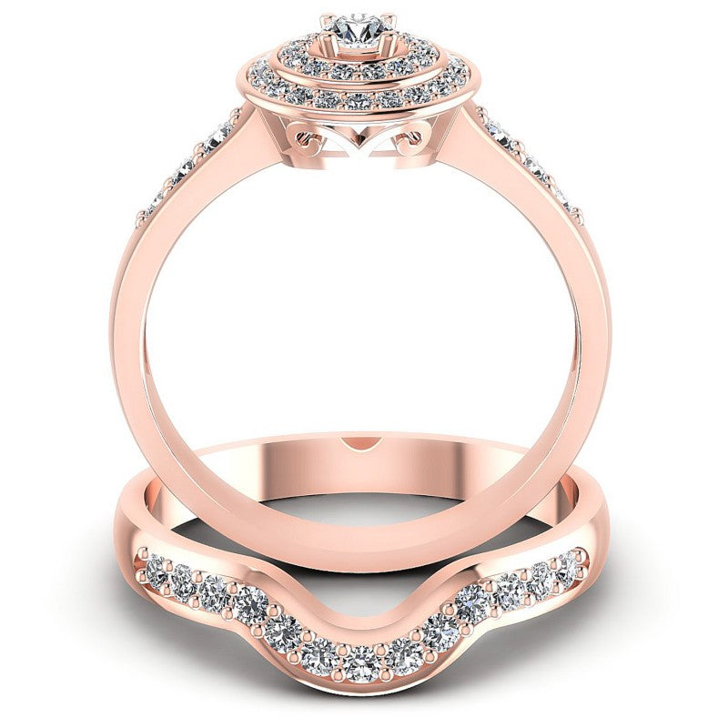 Round Diamonds 0.75CT Bridal Set in 18KT Yellow Gold