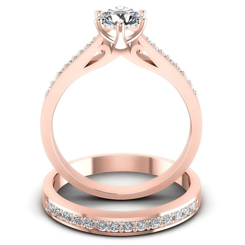 Round Diamonds 0.70CT Bridal Set in 18KT Yellow Gold