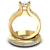 Round and Oval Diamonds 1.25CT Bridal Set in 14KT Yellow Gold