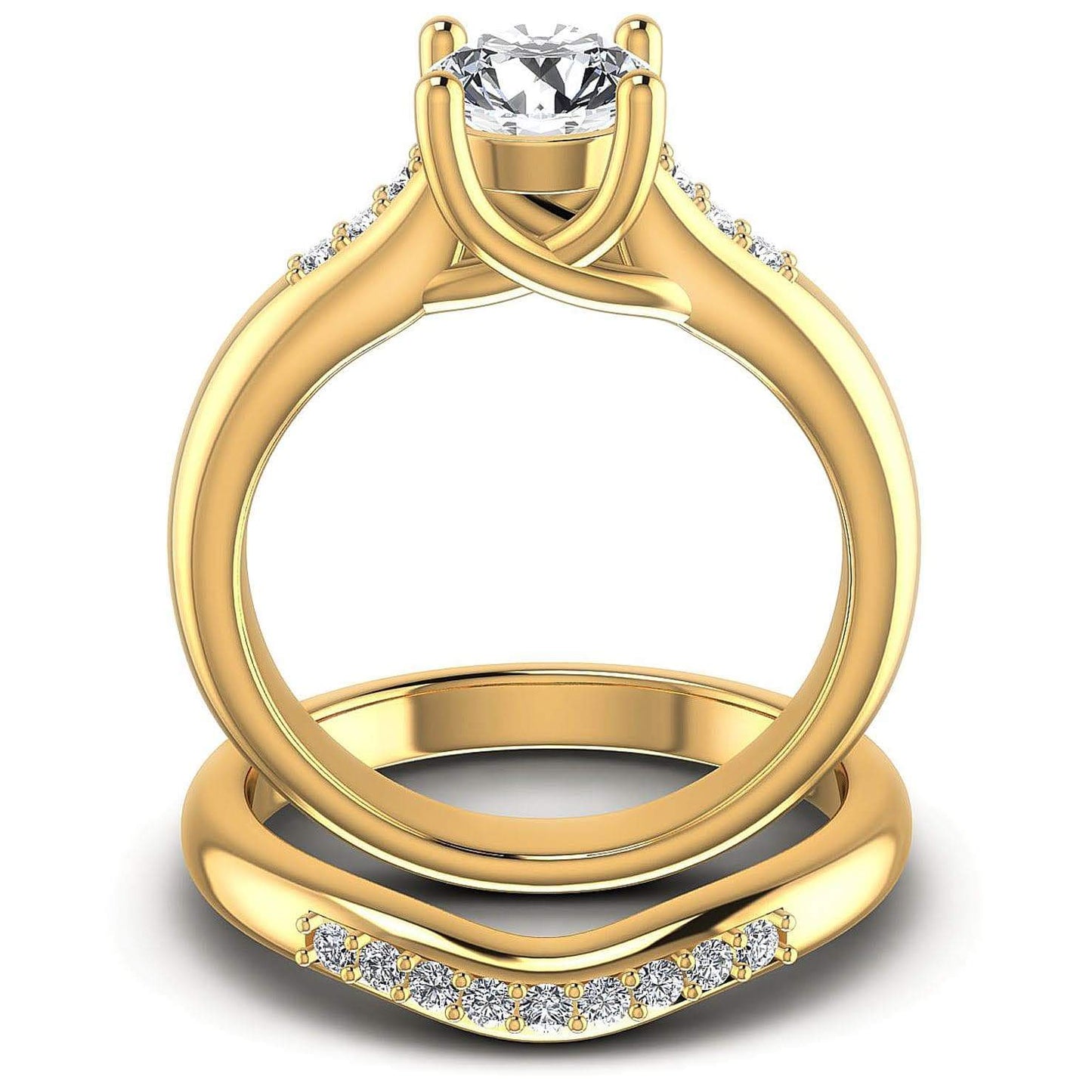 Bridal Sets 0.60-1.75CT Round Cut Diamonds