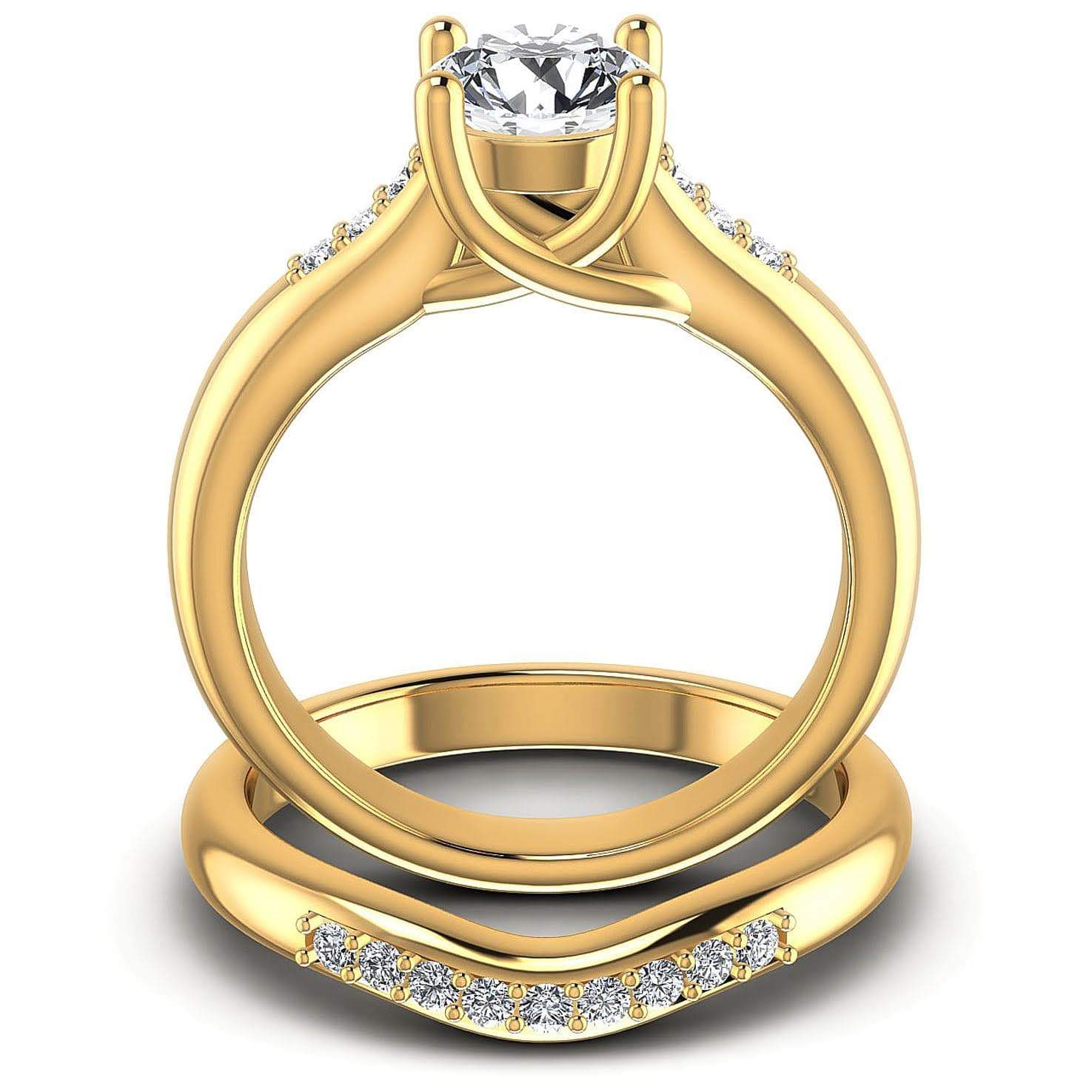 Bridal Sets 0.60-1.75CT Round Cut Diamonds