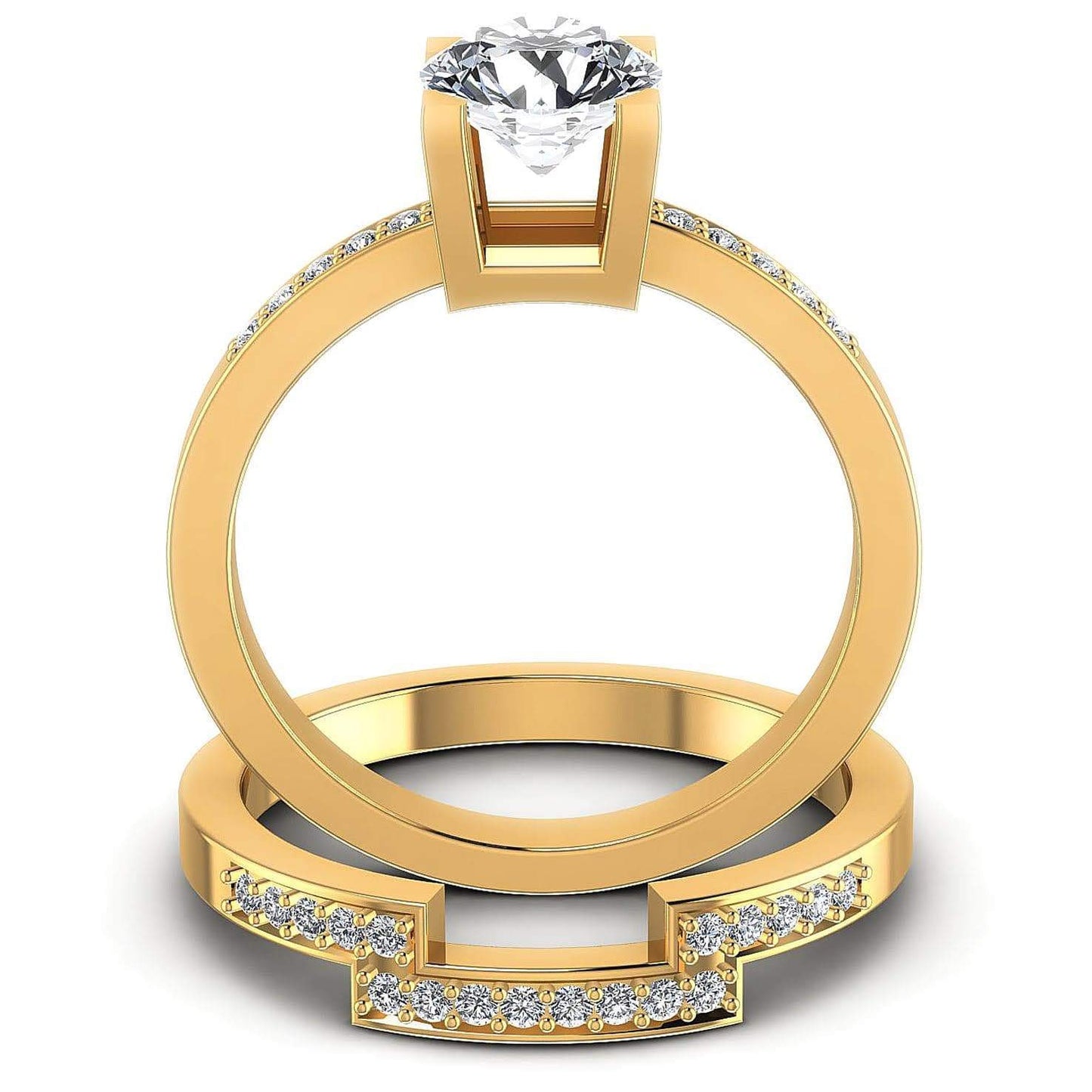 Bridal Sets 0.60-1.75CT Round Cut Diamonds