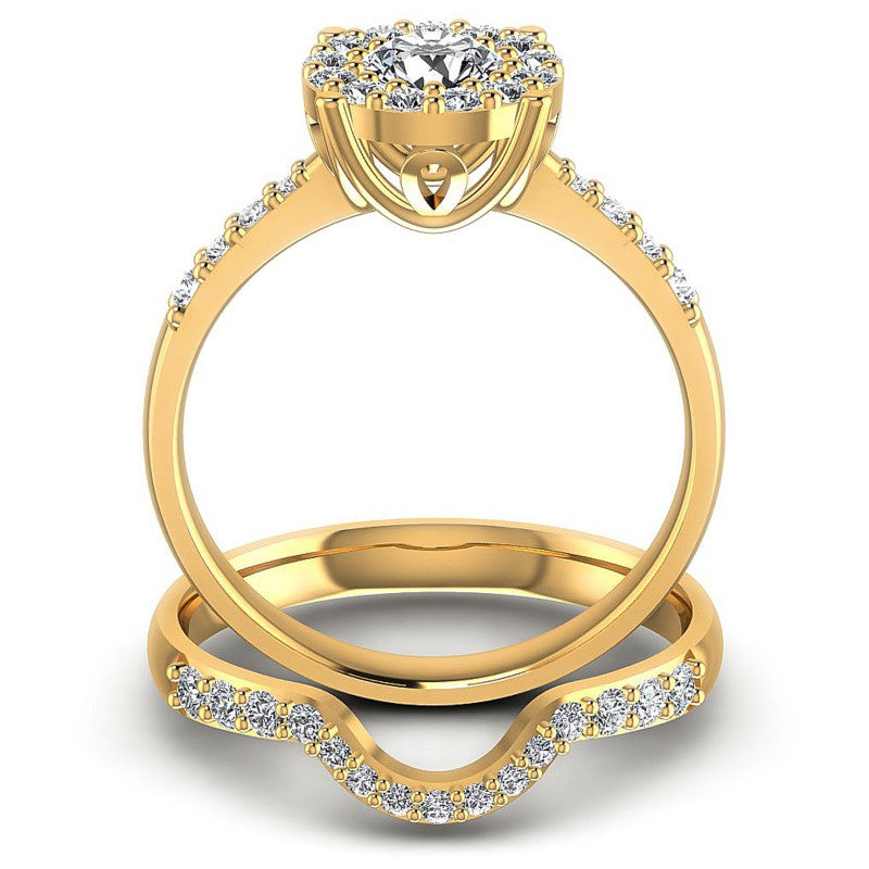 Round Diamonds 1.00CT Bridal Set in 14KT Yellow Gold