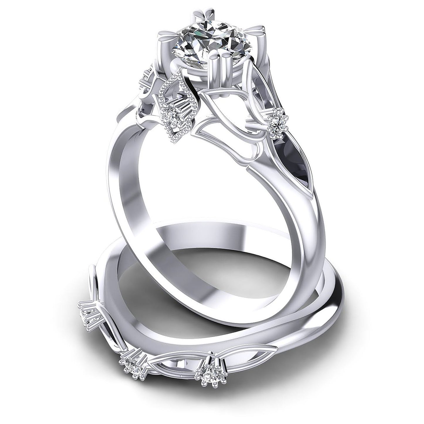 Bridal Sets 0.55-1.70CT Round Cut Diamonds