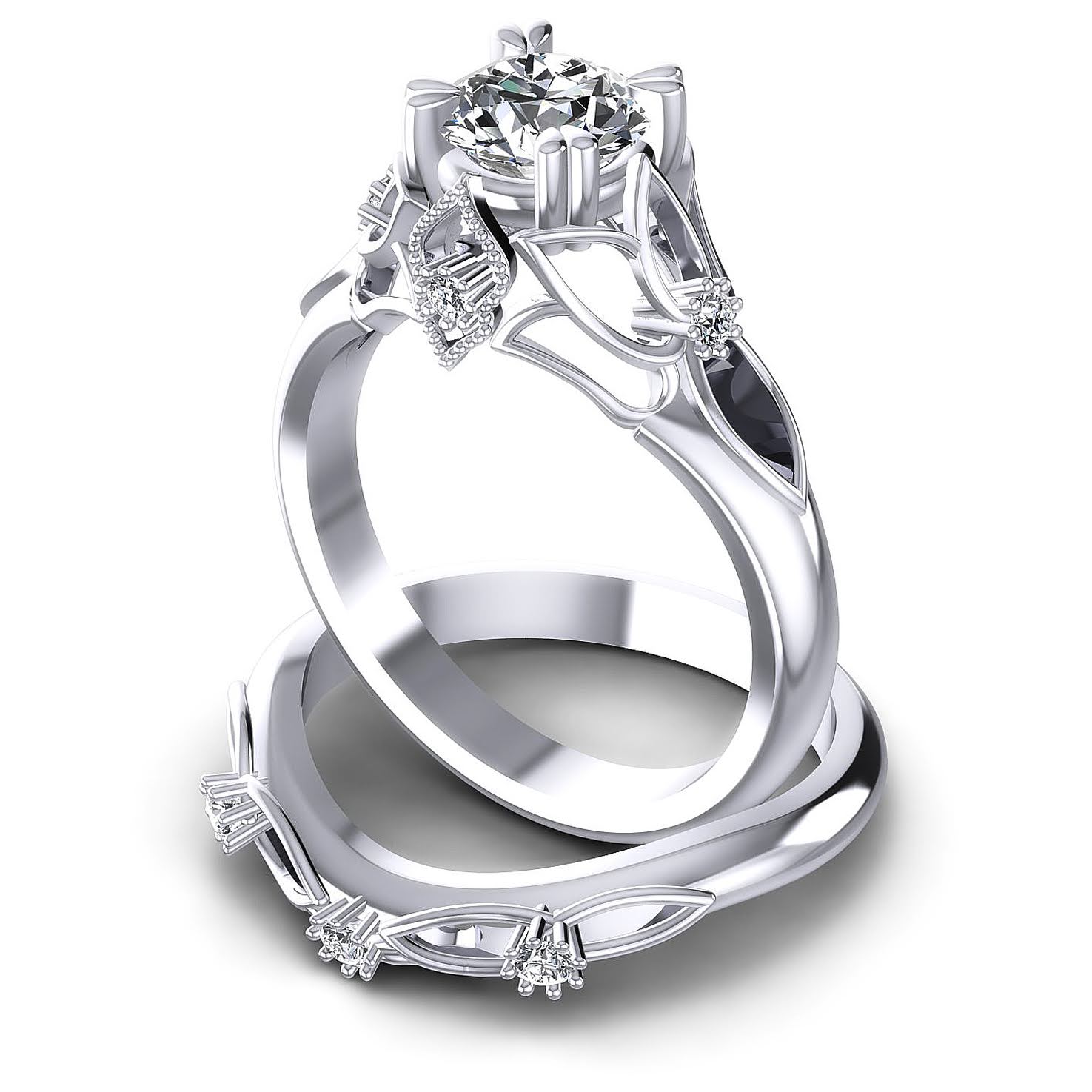 Bridal Sets 0.55-1.70CT Round Cut Diamonds