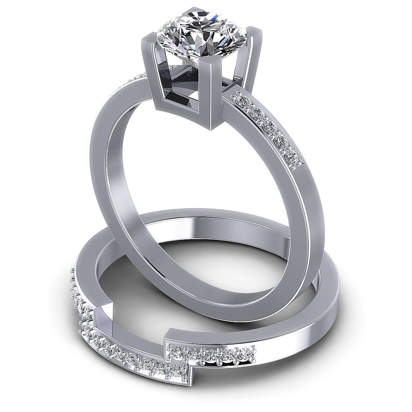 Bridal Sets 0.60-1.75CT Round Cut Diamonds