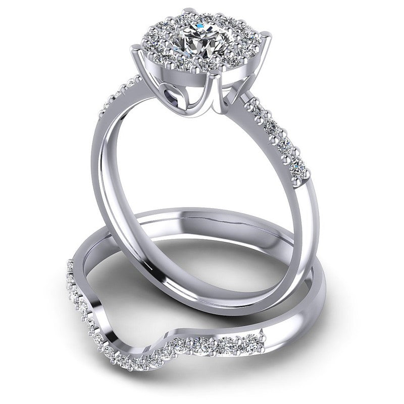 Round Diamonds 1.00CT Bridal Set in 14KT Rose Gold