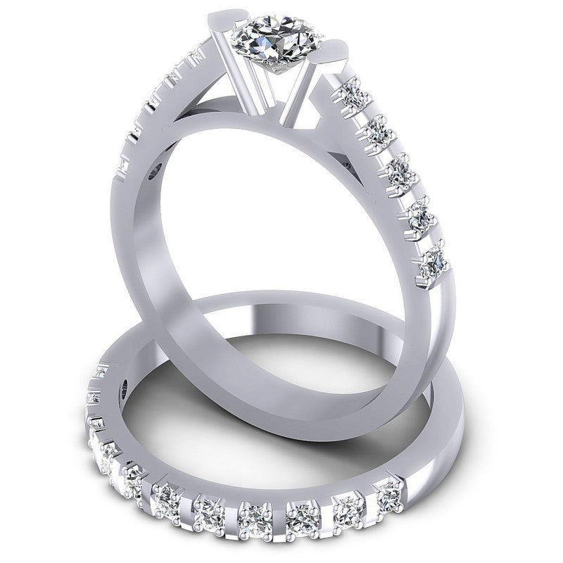 Round Diamonds 1.00CT Bridal Set in 14KT Rose Gold