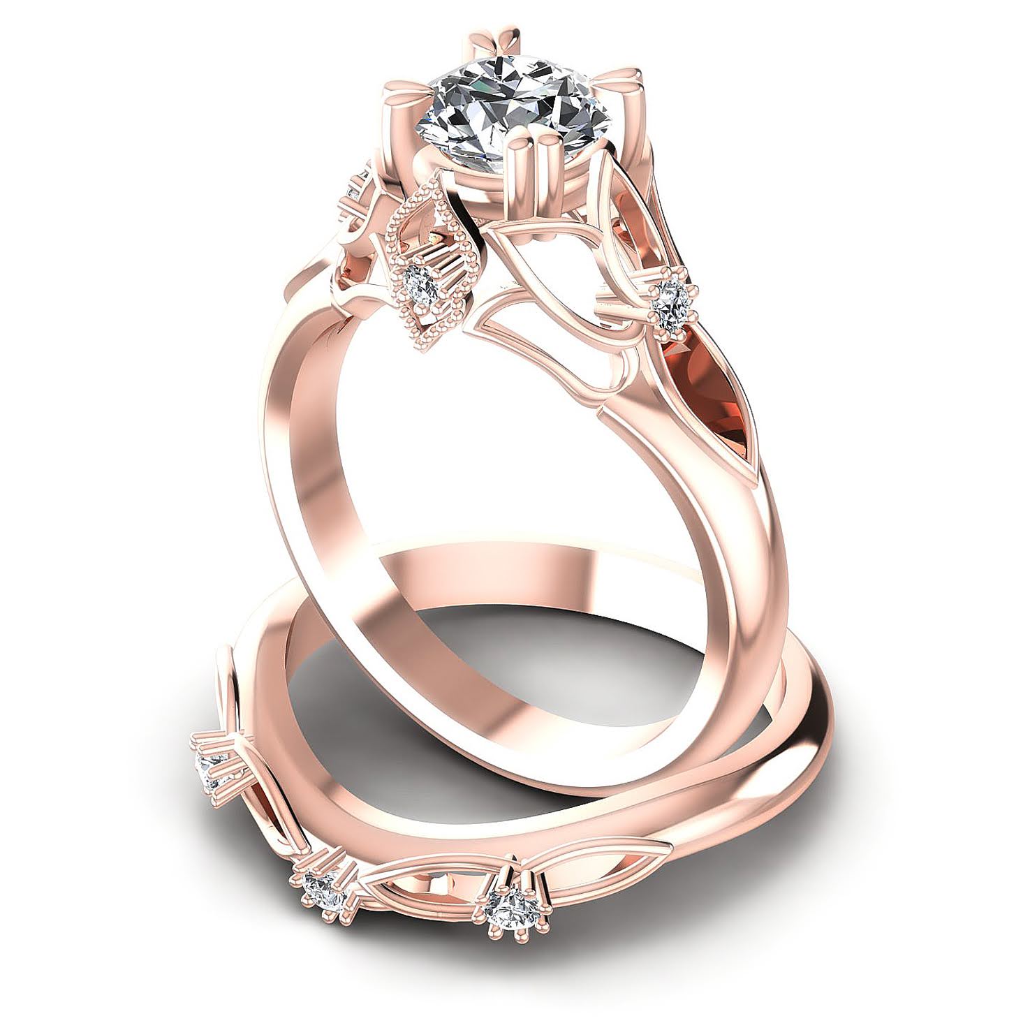 Bridal Sets 0.55-1.70CT Round Cut Diamonds