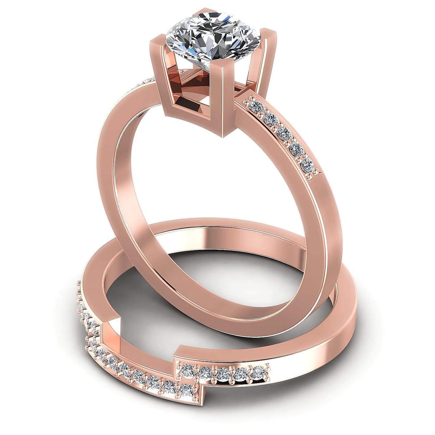 Bridal Sets 0.60-1.75CT Round Cut Diamonds