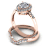 Round and Pear Diamonds 1.00CT Bridal Set in 18KT Rose Gold