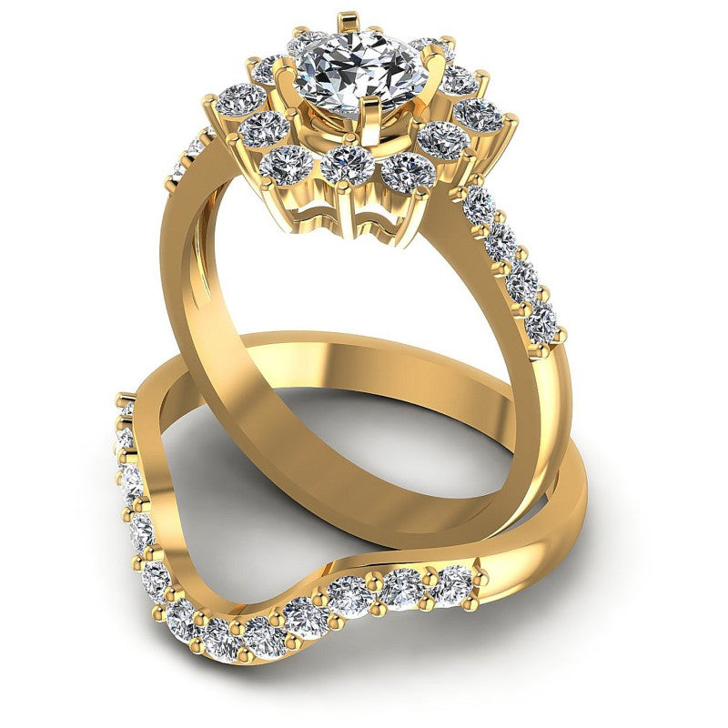 Round Diamonds 1.35CT Bridal Set in 14KT Rose Gold