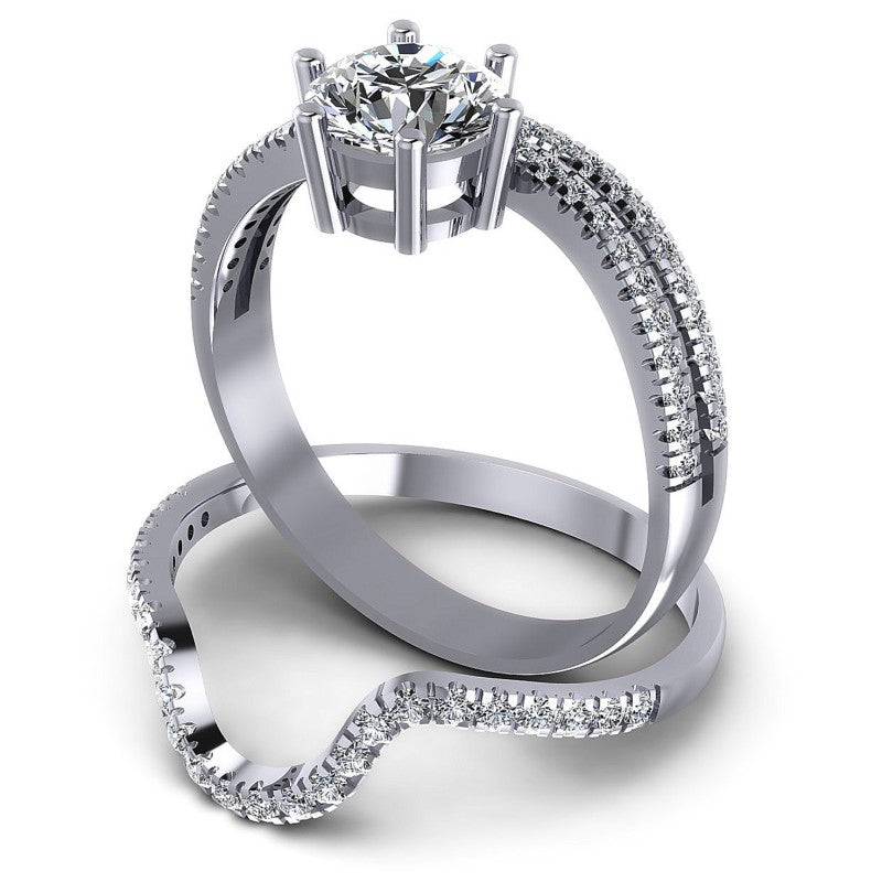 Round Diamonds 0.95CT Bridal Set in 14KT Rose Gold