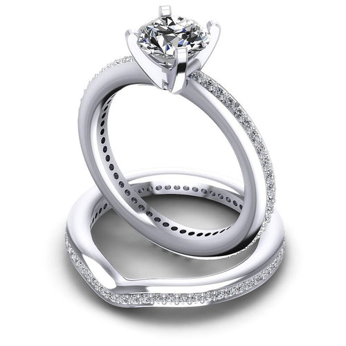 Round Diamonds 1.15CT Bridal Set in 14KT Rose Gold
